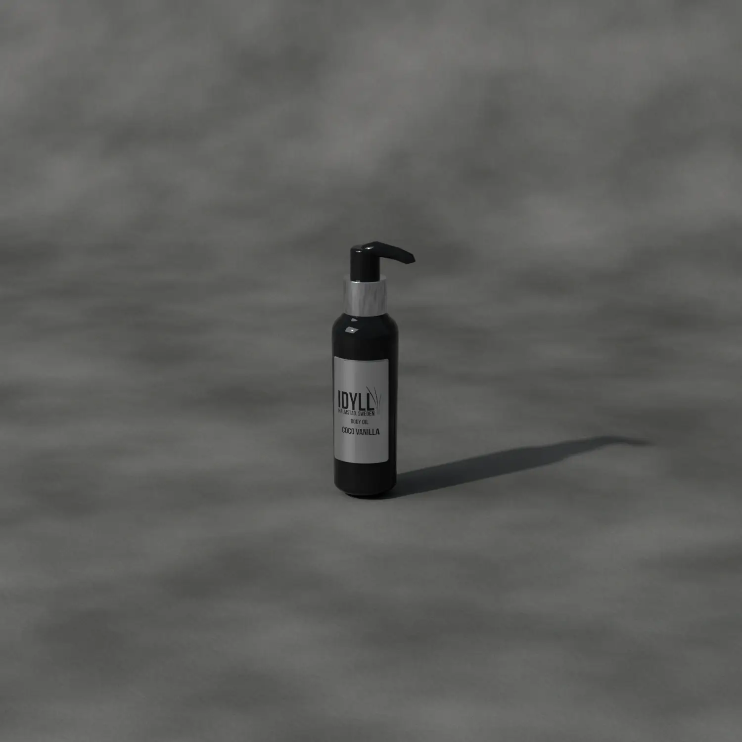 Natural Body Oil Coco Vanilla on stone, in daylight