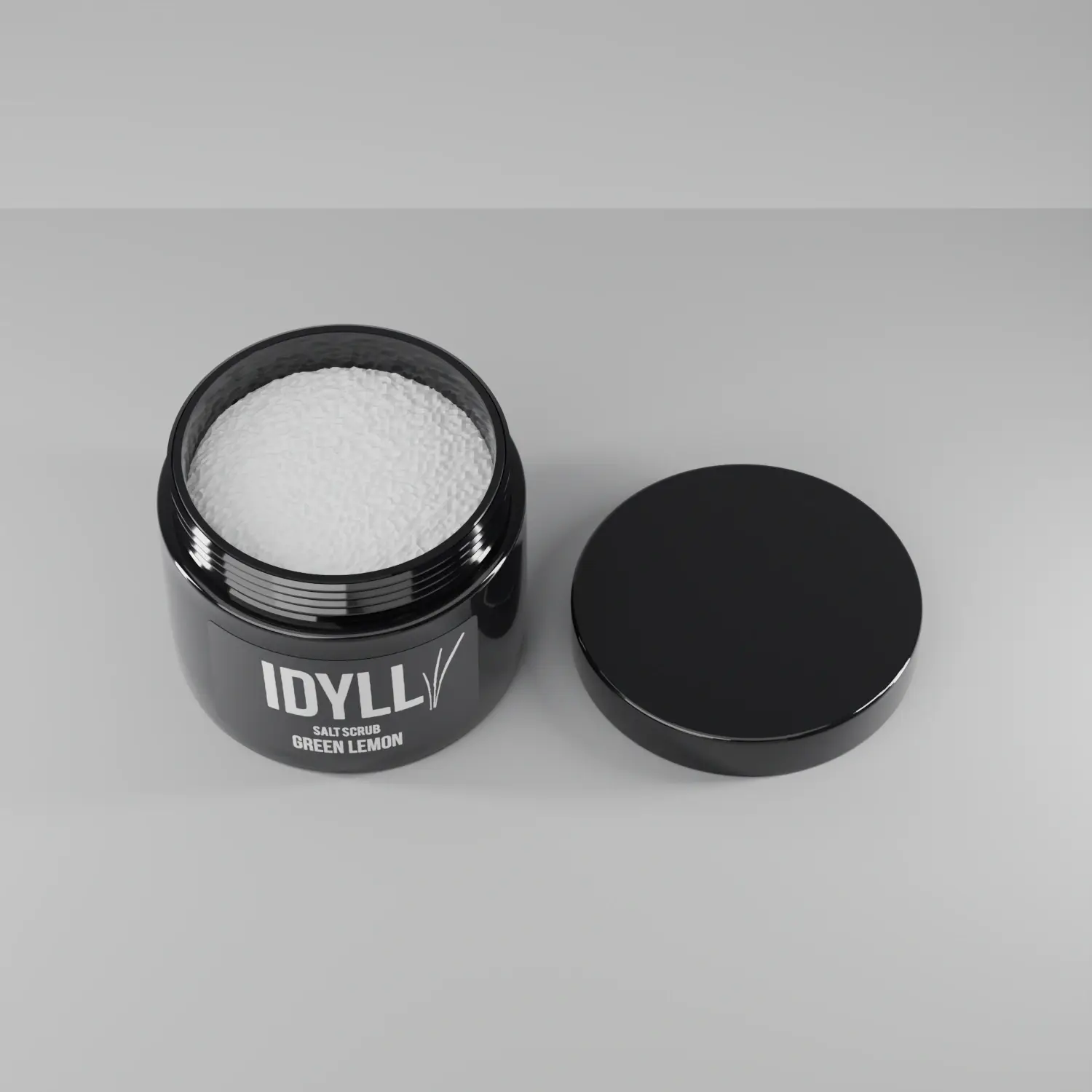 Natural Salt Scrub Lemon Fields with the lid off, showing the contents