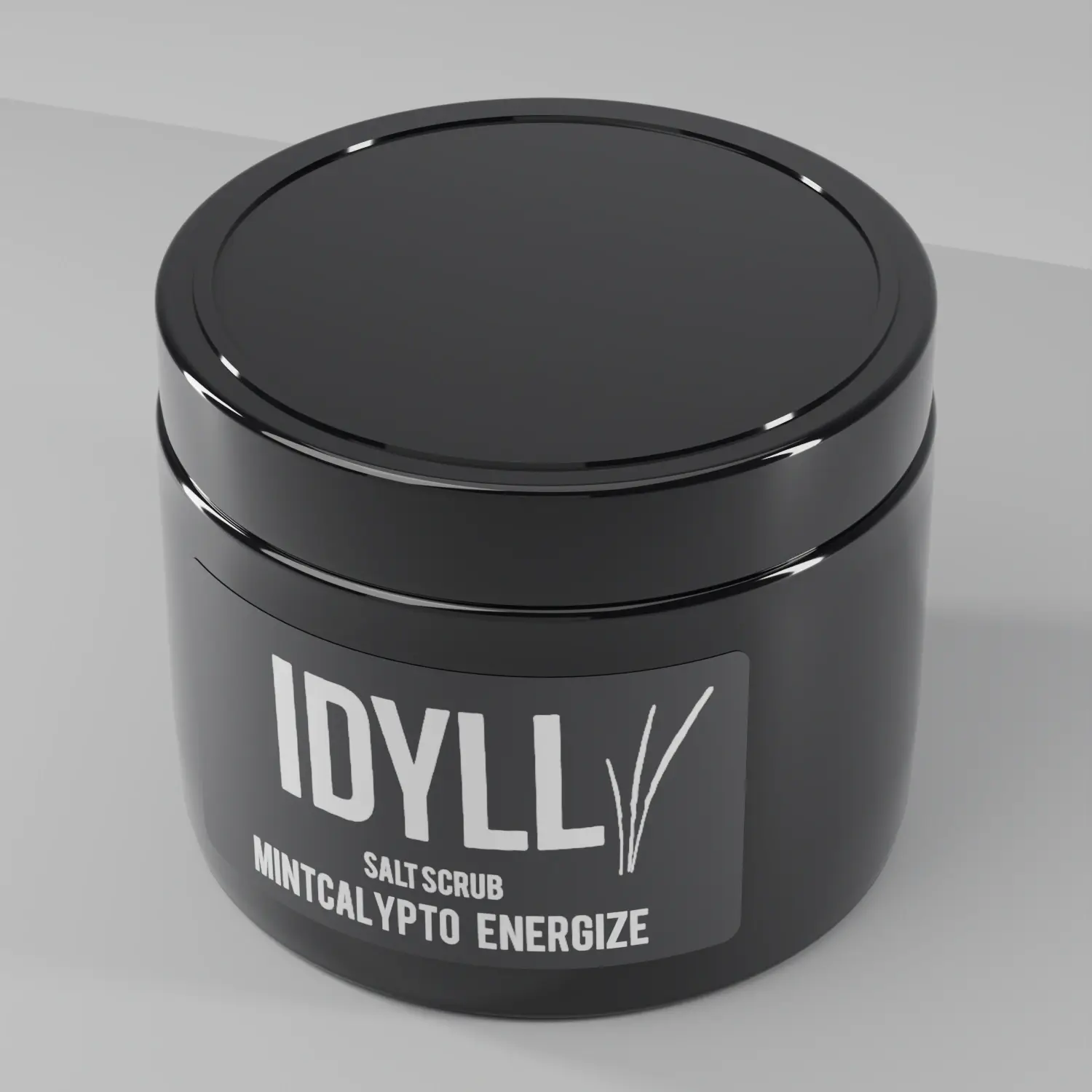 Natural Salt Scrub Mintcalypto Energize seen from above and to one side