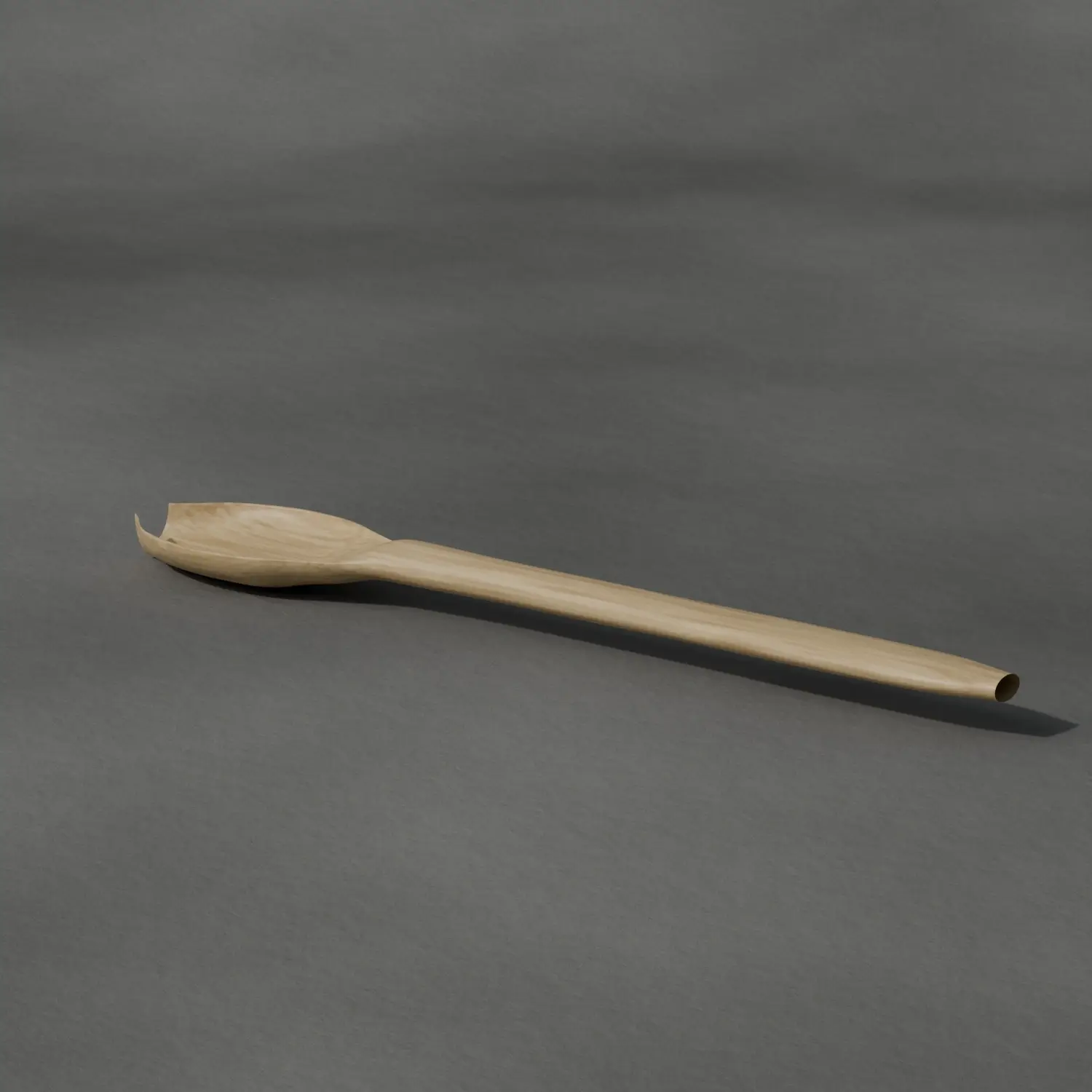 Wooden Spoon for Salt Scrub on stone, in daylight